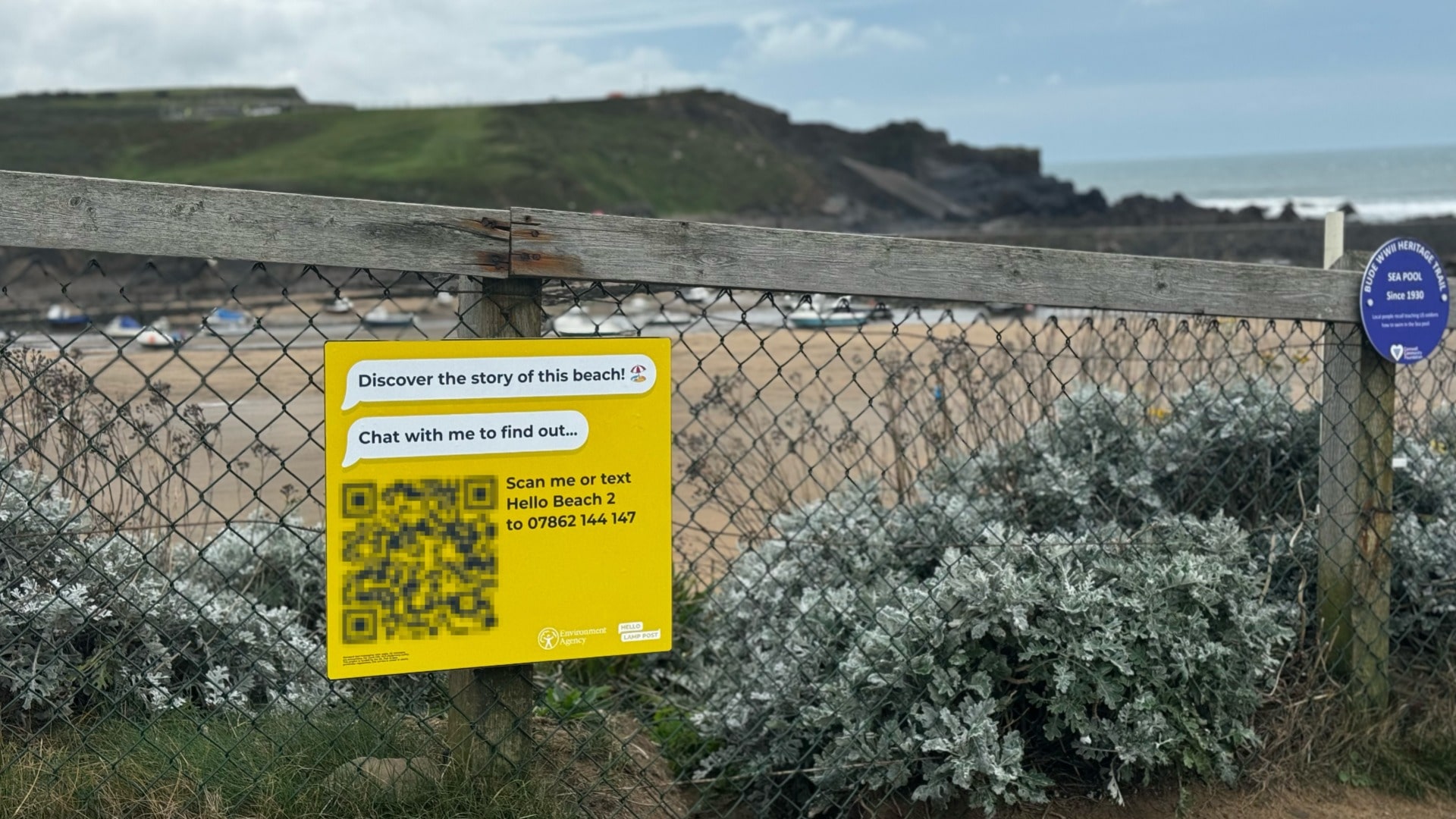 Interactive signage with Environment Agency on grasslands in Bude