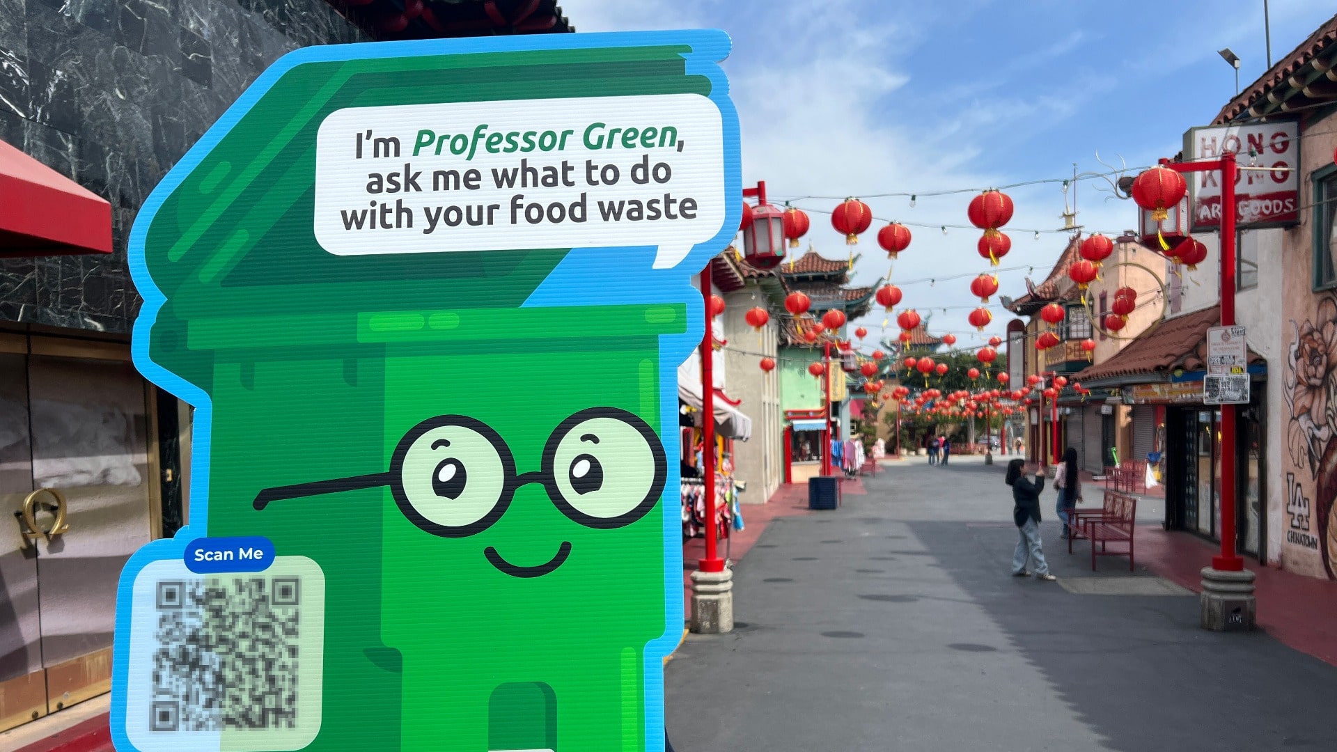 Interactive signage of Professor Green outside China Town in LA