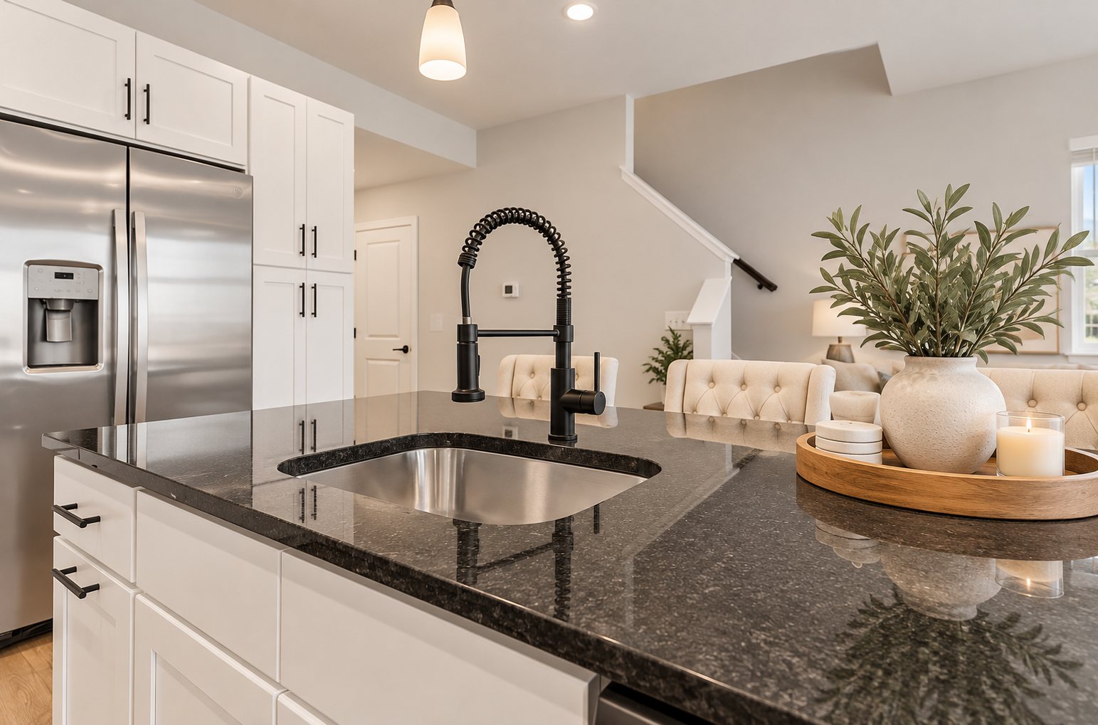 Kitchen island (virtually staged)