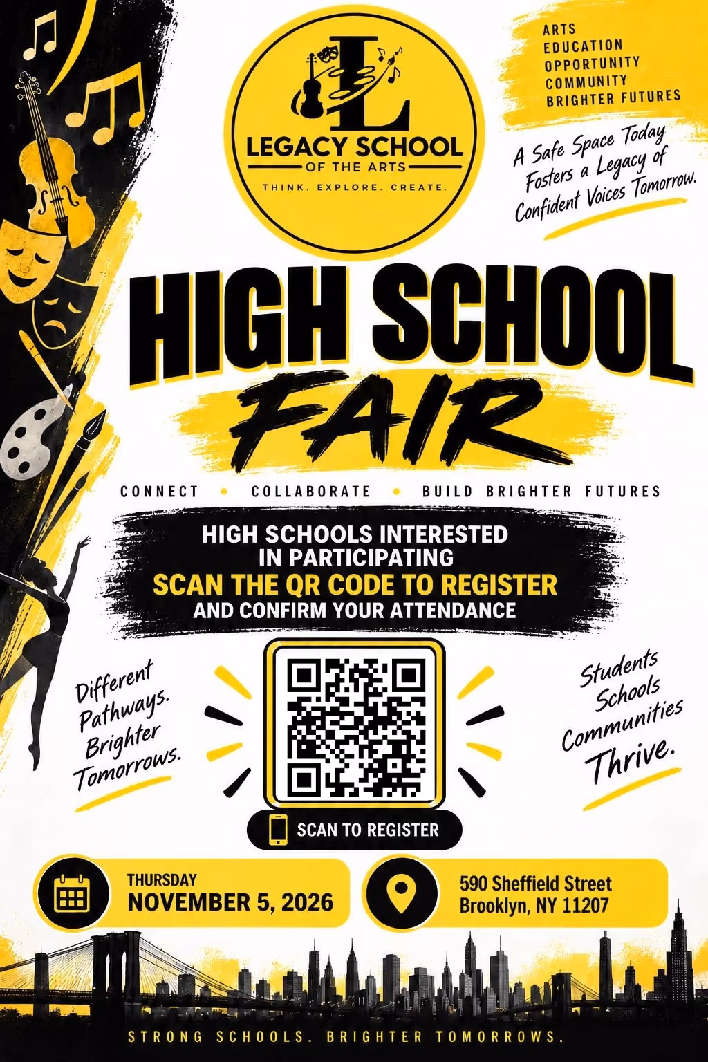 Legacy School of the Arts High School Fair flyer November 5 2026