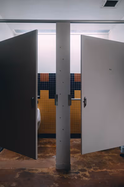 two stalls of a bathroom
