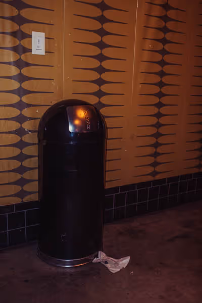 trashcan in a bathroom