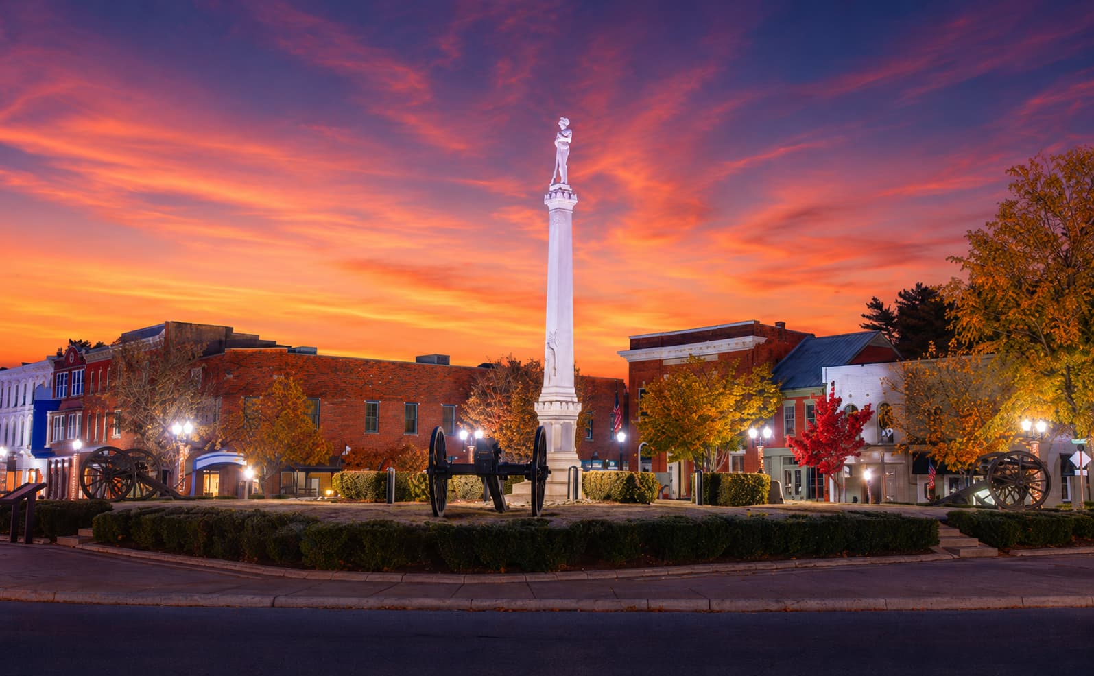 Downtown Franklin, Tennessee roundabout and historic district