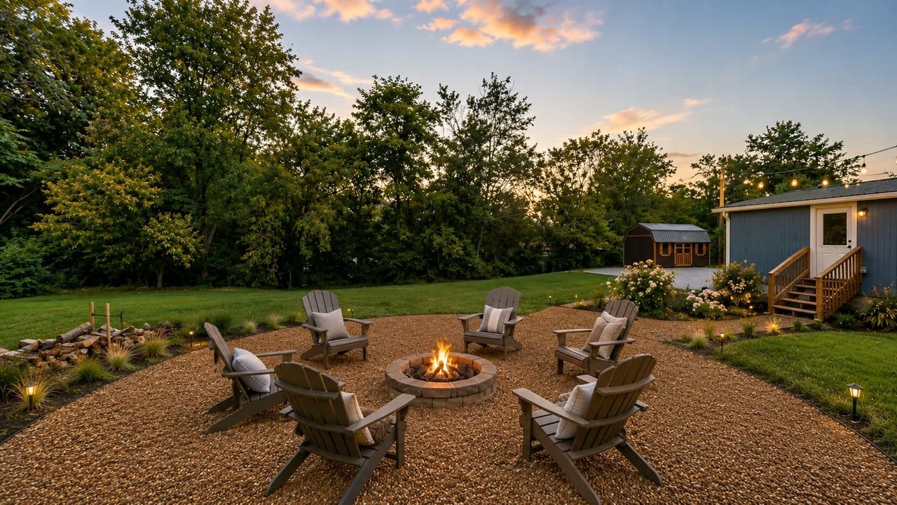 Back yard at dusk