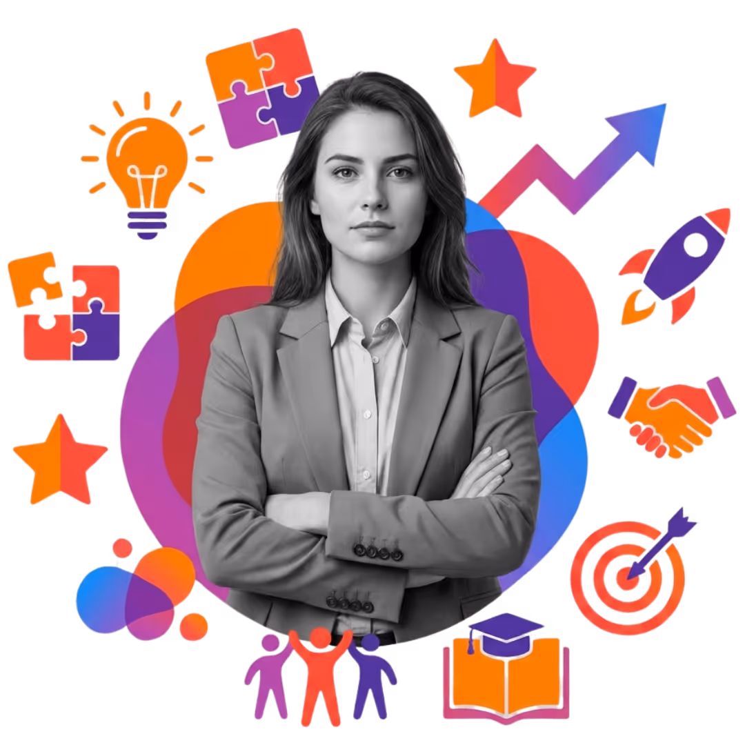 Hand pointing at a laptop screen displaying a user profile and settings gear icon.