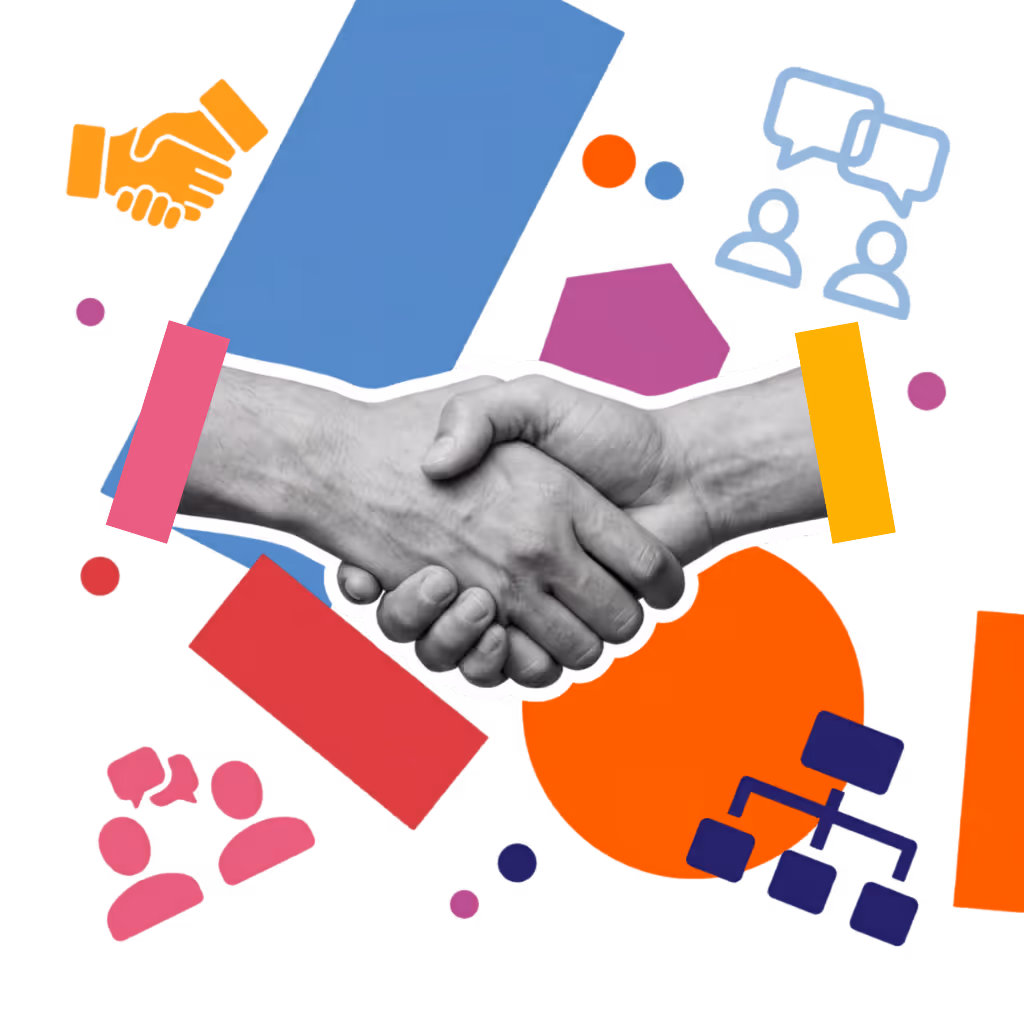Hand holding a lead funnel with user icons entering, representing audience targeting and lead generation.