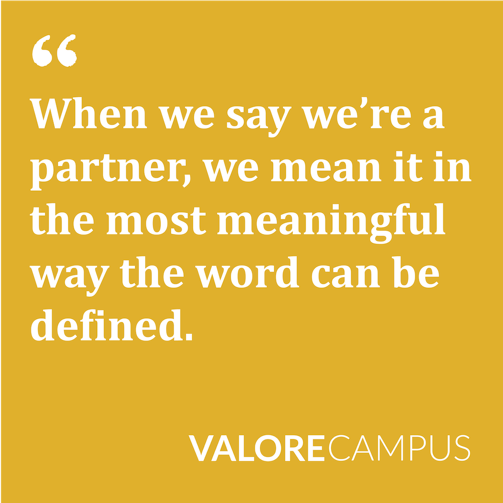 An image that says, "When we say we're a partner, we mean it in the most meaningful way the word can be defined." 