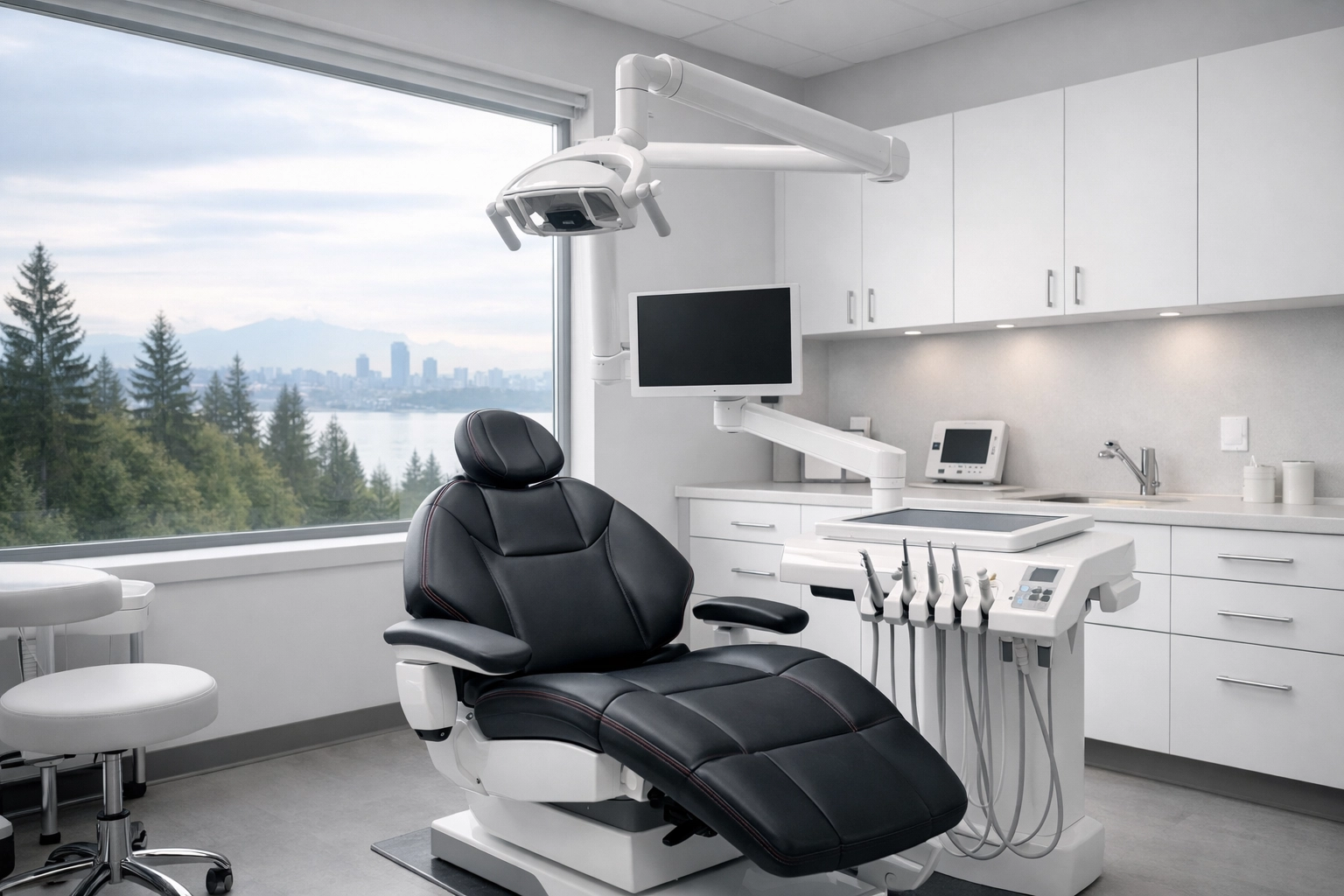 Empty dental operatory in a West Coast practice illustrating the impact of the hygienist staffing squeeze.