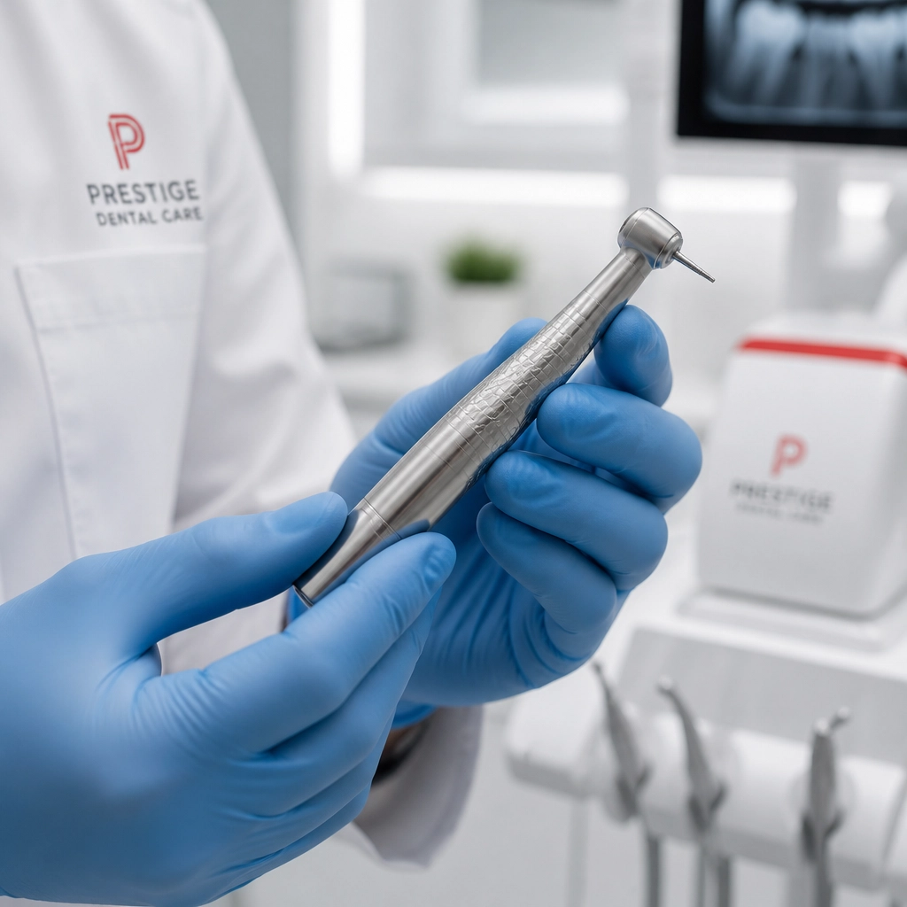 A close-up of a dentist performing precision work, emphasizing the high-quality care that FQHCs strive to provide.
