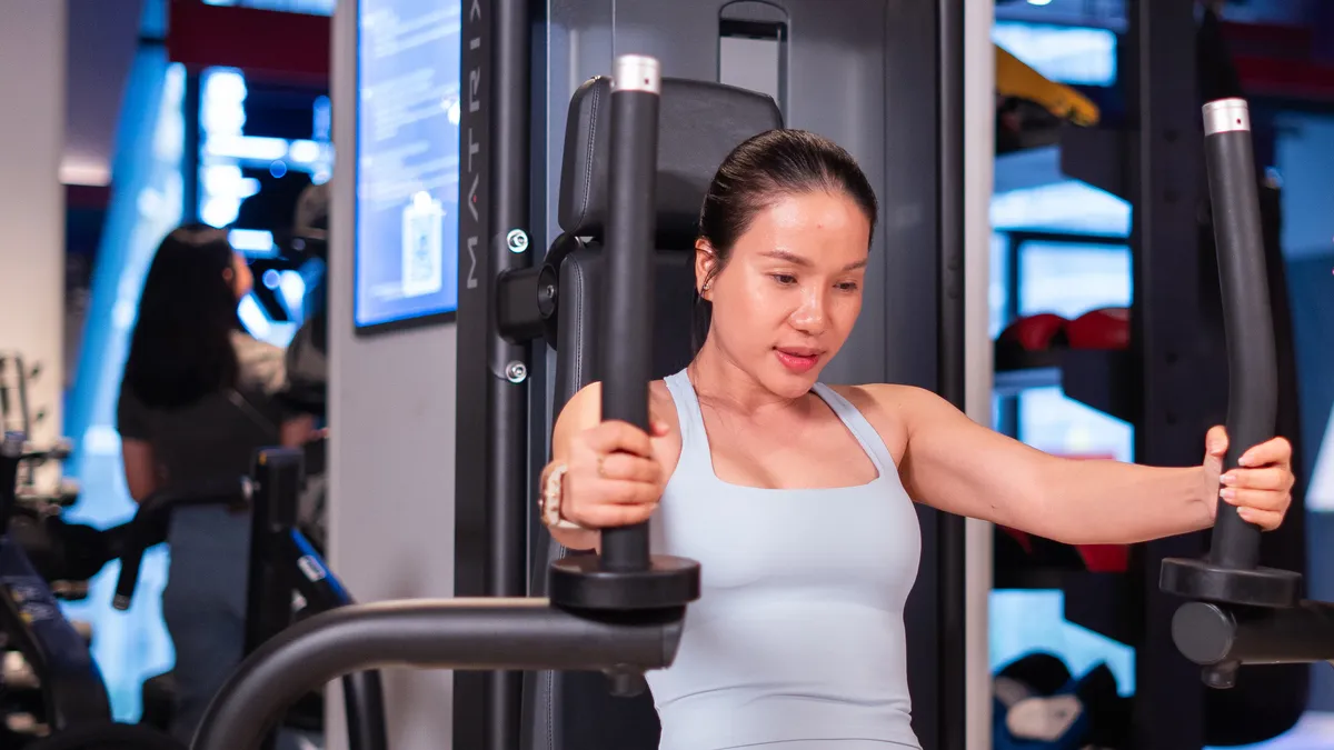 happy woman training