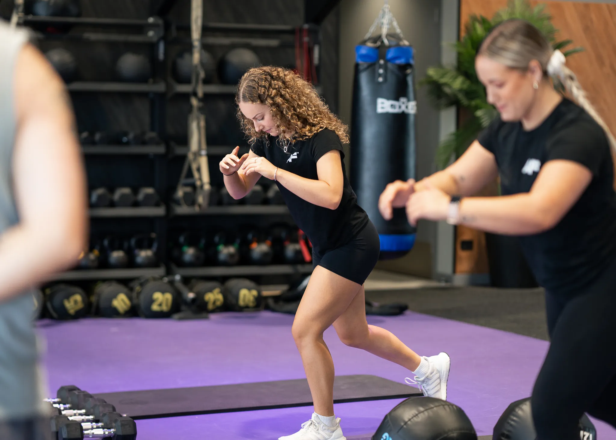 happy woman training