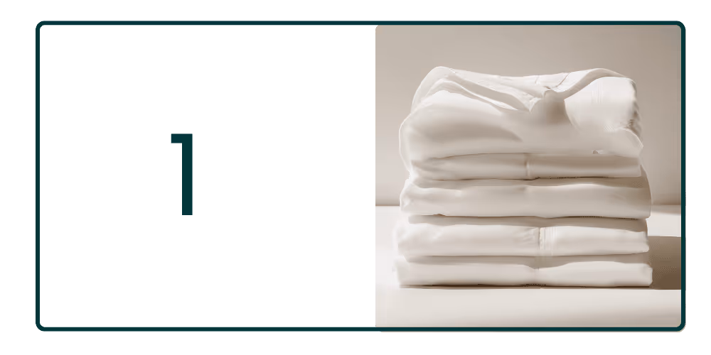 Photograph of clothes next to a number one green colour graphic graphic