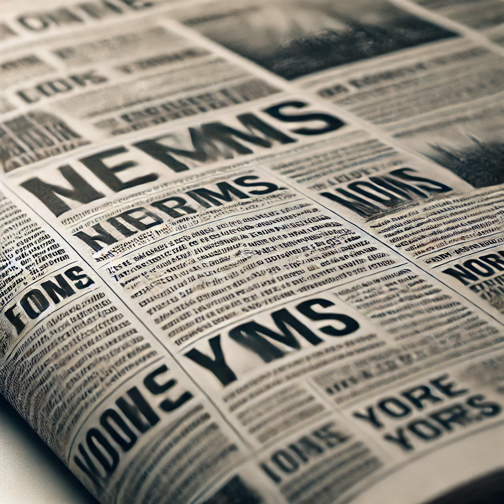 A newspaper with poorly rendered text