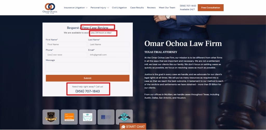optimized the Contact Us form
