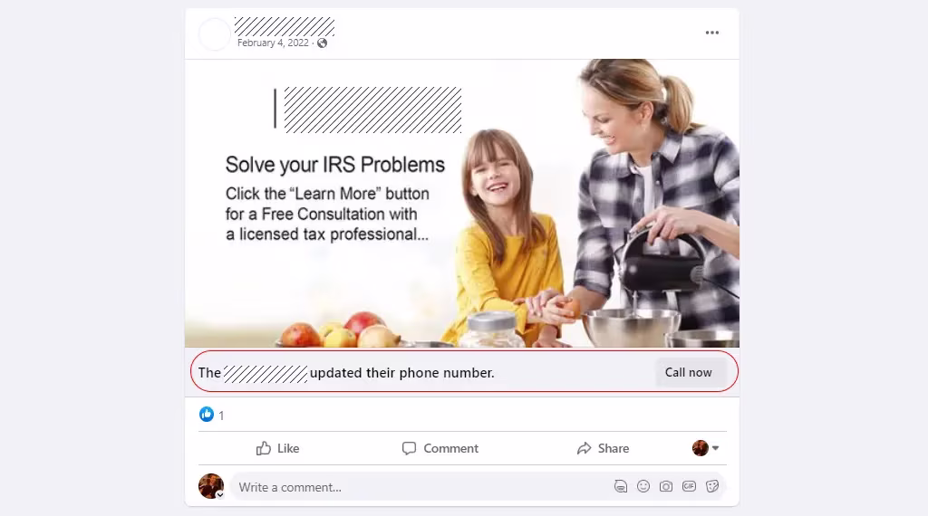 Tax lawyer Facebook ads