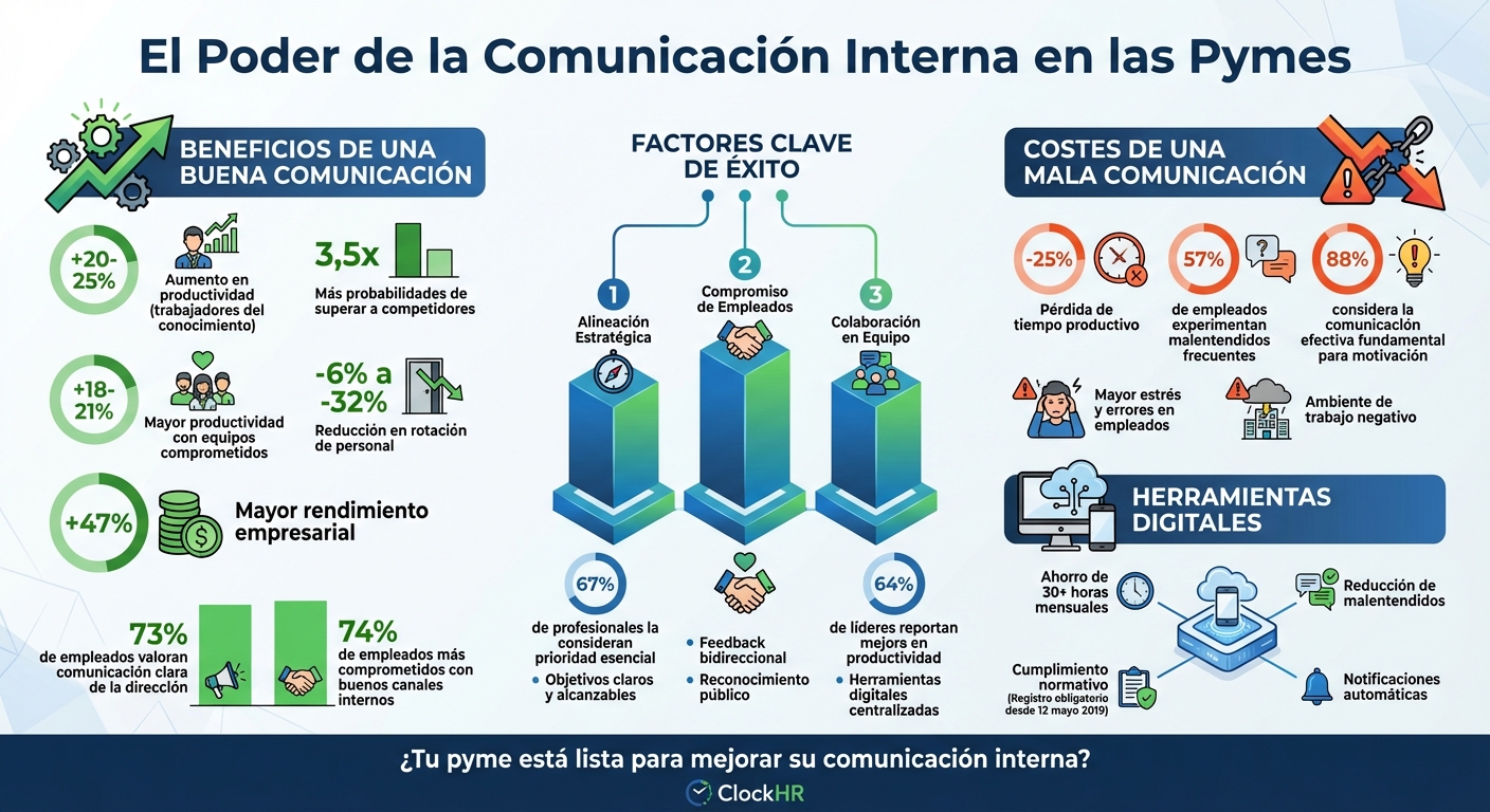Impacto de la Comunicación Interna en Productividad: Estadísticas Clave para Pymes