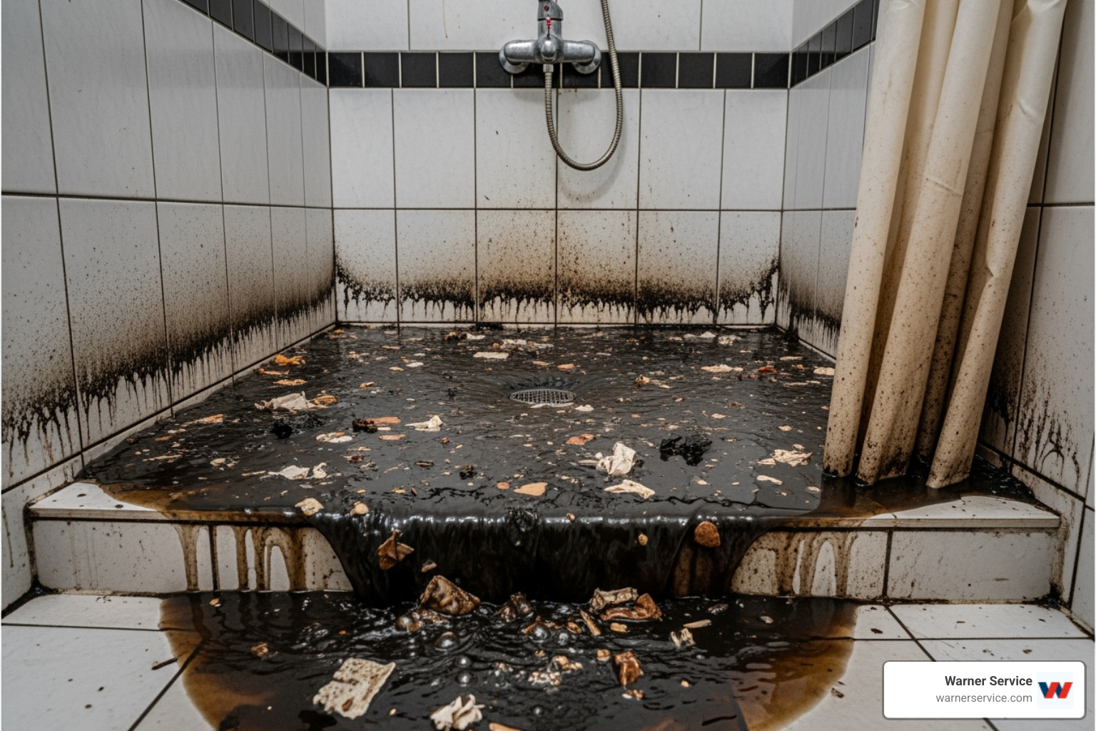 Sewer backing up into a shower - emergency plumber frederick md