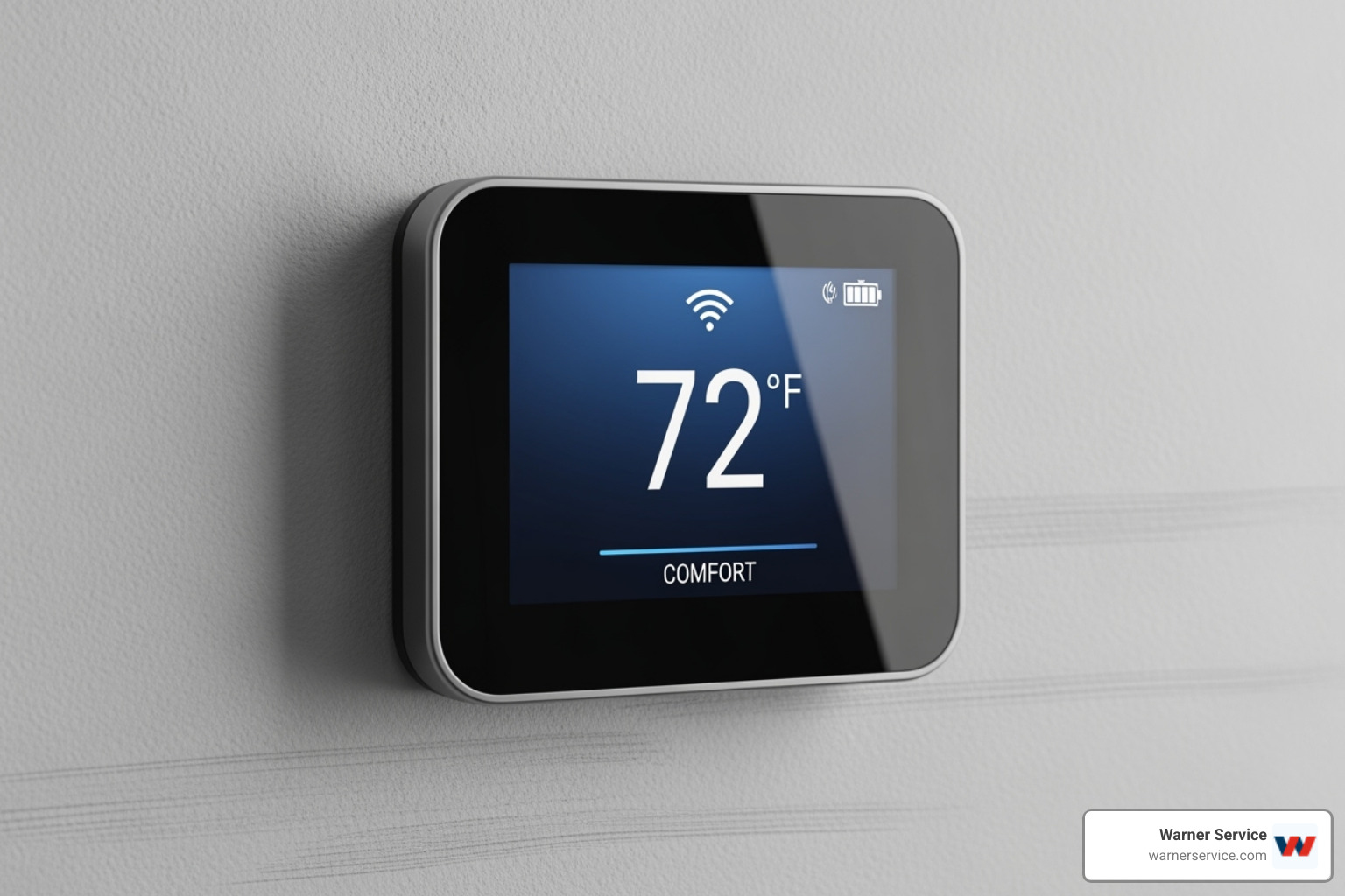 thermostat displaying a stable, comfortable temperature - Variable speed furnace