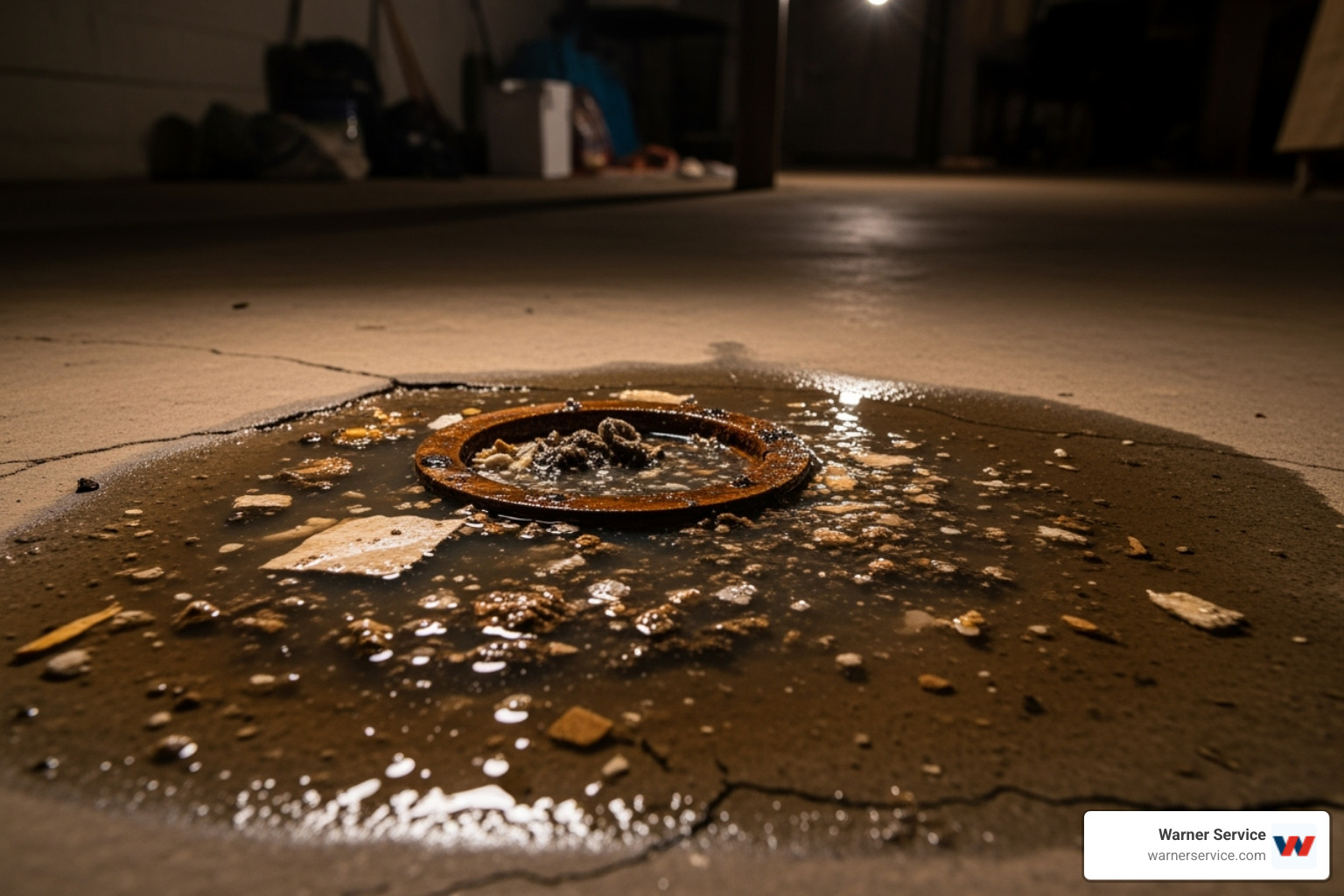 water backing up into a basement floor drain - sewer backup repair frederick md