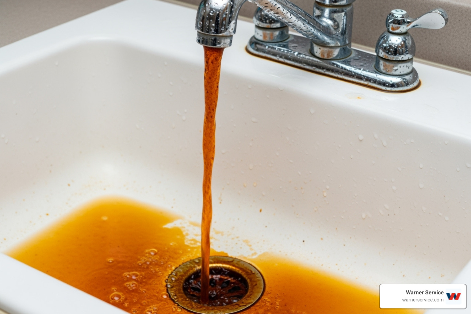 rusty water coming from a faucet - best water heater frederick md