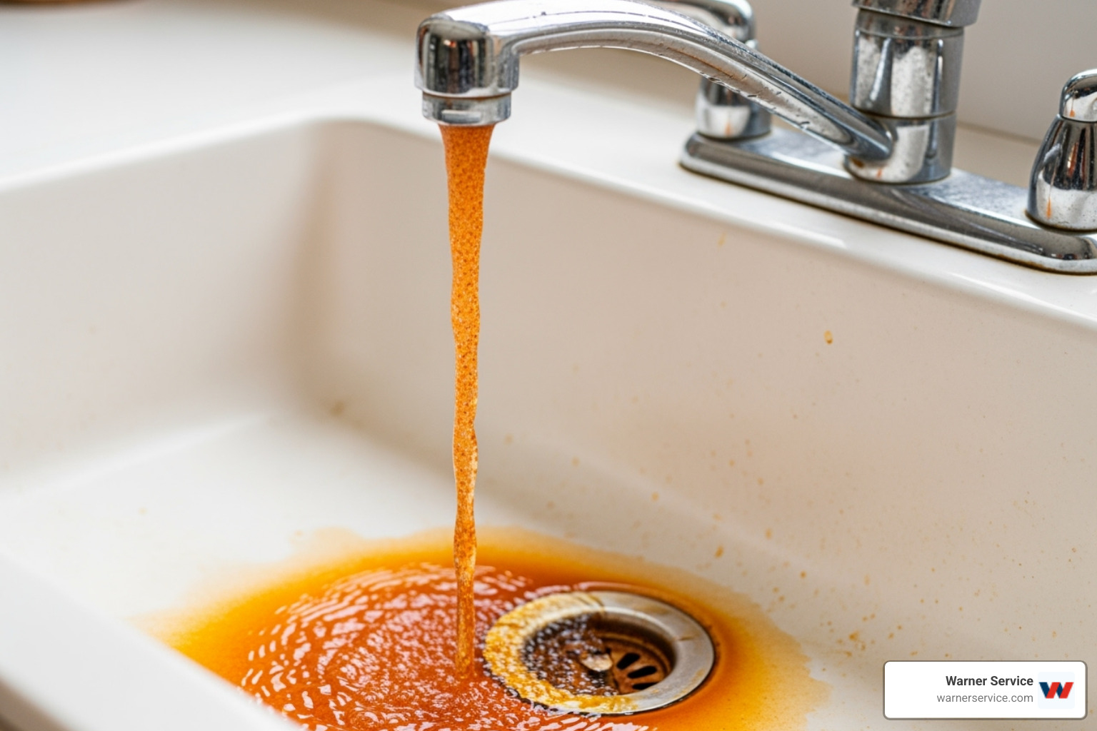 Rusty water coming from a faucet - water heater financing leesburg va