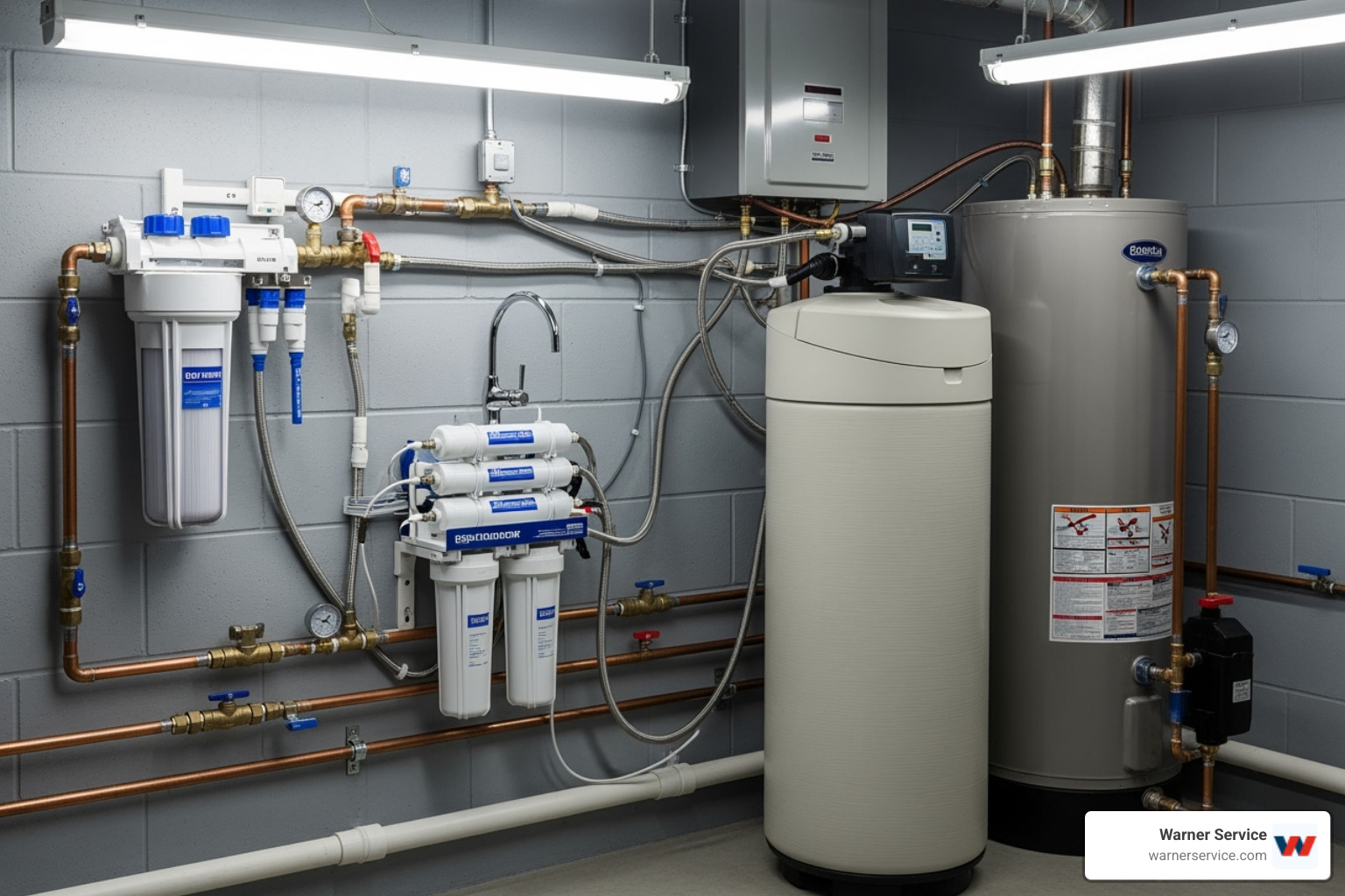 various types of water treatment systems like softeners and whole-home filters - drinking water system frederick md