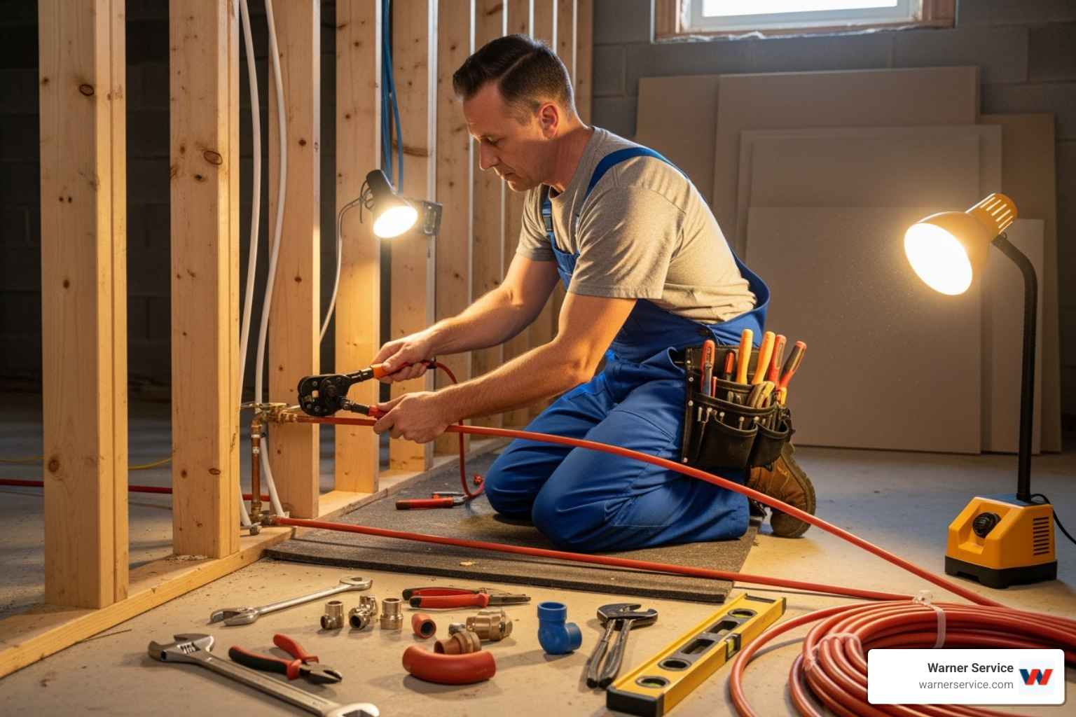 plumber installing pipe - affordable plumbing installation in green valley md