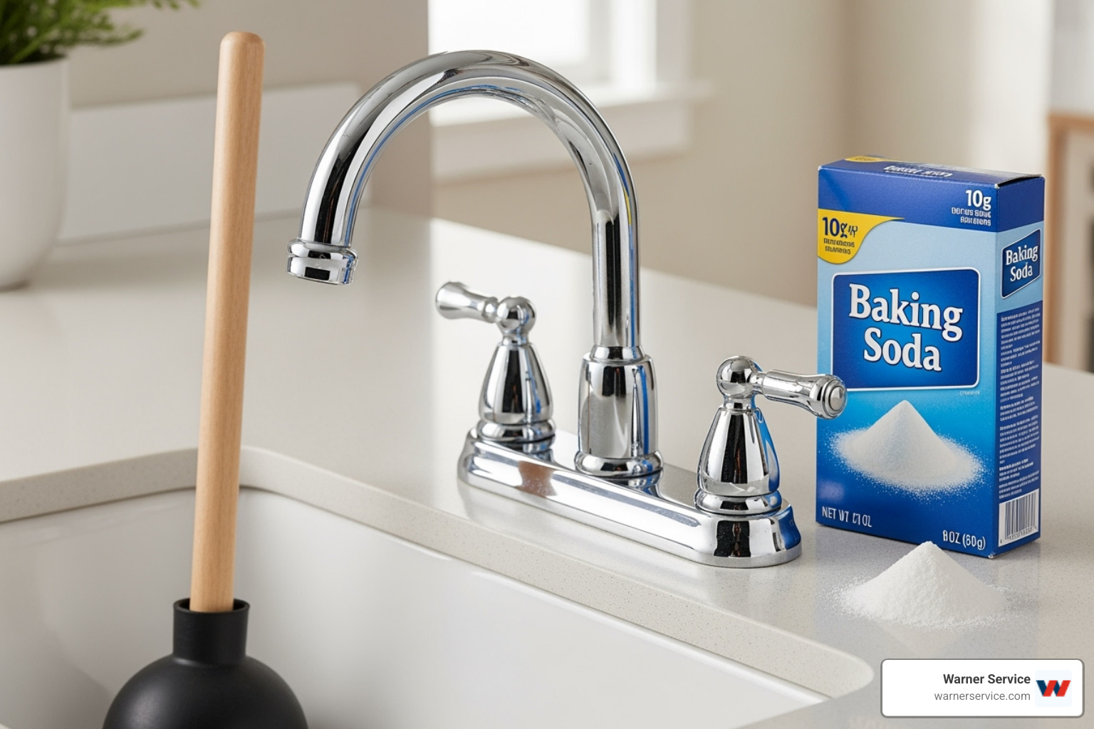 safe DIY drain cleaning tools like a plunger and baking soda - drain cleaning making noise in libertytown md