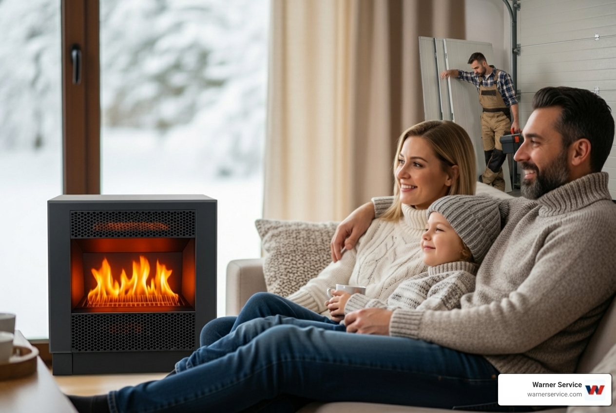 Infographic showing annual boiler maintenance benefits including extended 20-30 year lifespan, reduced energy bills through maintained AFUE efficiency, prevention of emergency breakdowns, valid manufacturer warranties, improved home safety through carbon monoxide and pressure testing, and optimal performance during Frederick MD winters with average lows in the 20s - boiler maintenance in frederick md