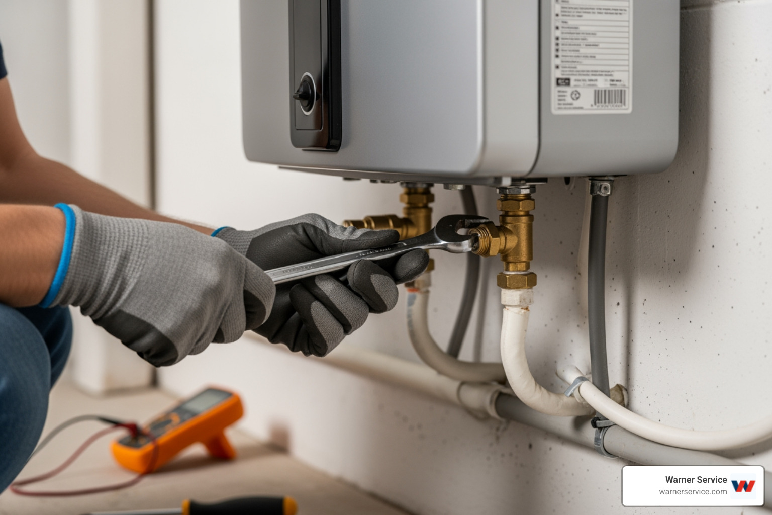 infographic showing the five most common tankless water heater problems in New Market MD: mineral buildup from hard water, ignition system failure, blocked vents or air intake, flame sensor issues, and heat exchanger scale, with simple icons and brief descriptions of each issue - tankless water heater repair in new market md