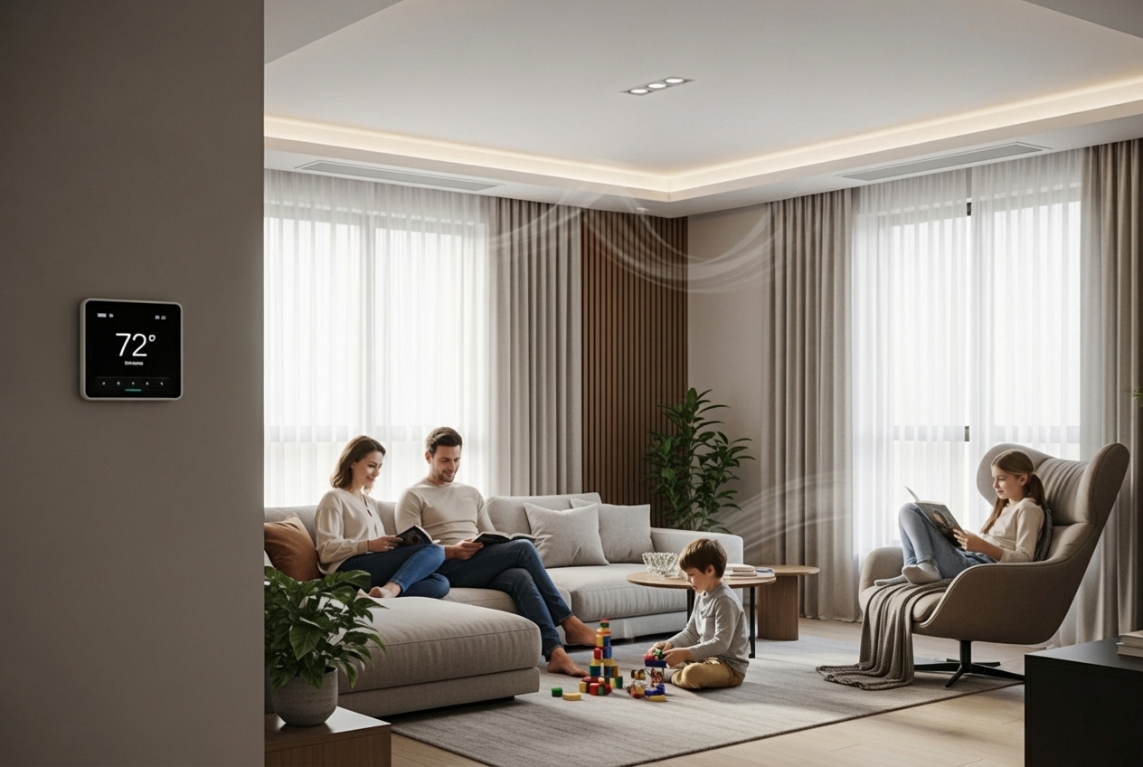 infographic explaining the top 5 benefits of a new high-efficiency boiler: lower energy bills with up to 20 percent savings, consistent even heating throughout the home, quiet operation without noisy furnace sounds, improved indoor air quality without circulating dust, and extended 15 to 20 year lifespan with proper maintenance - best boiler installation in new market, md