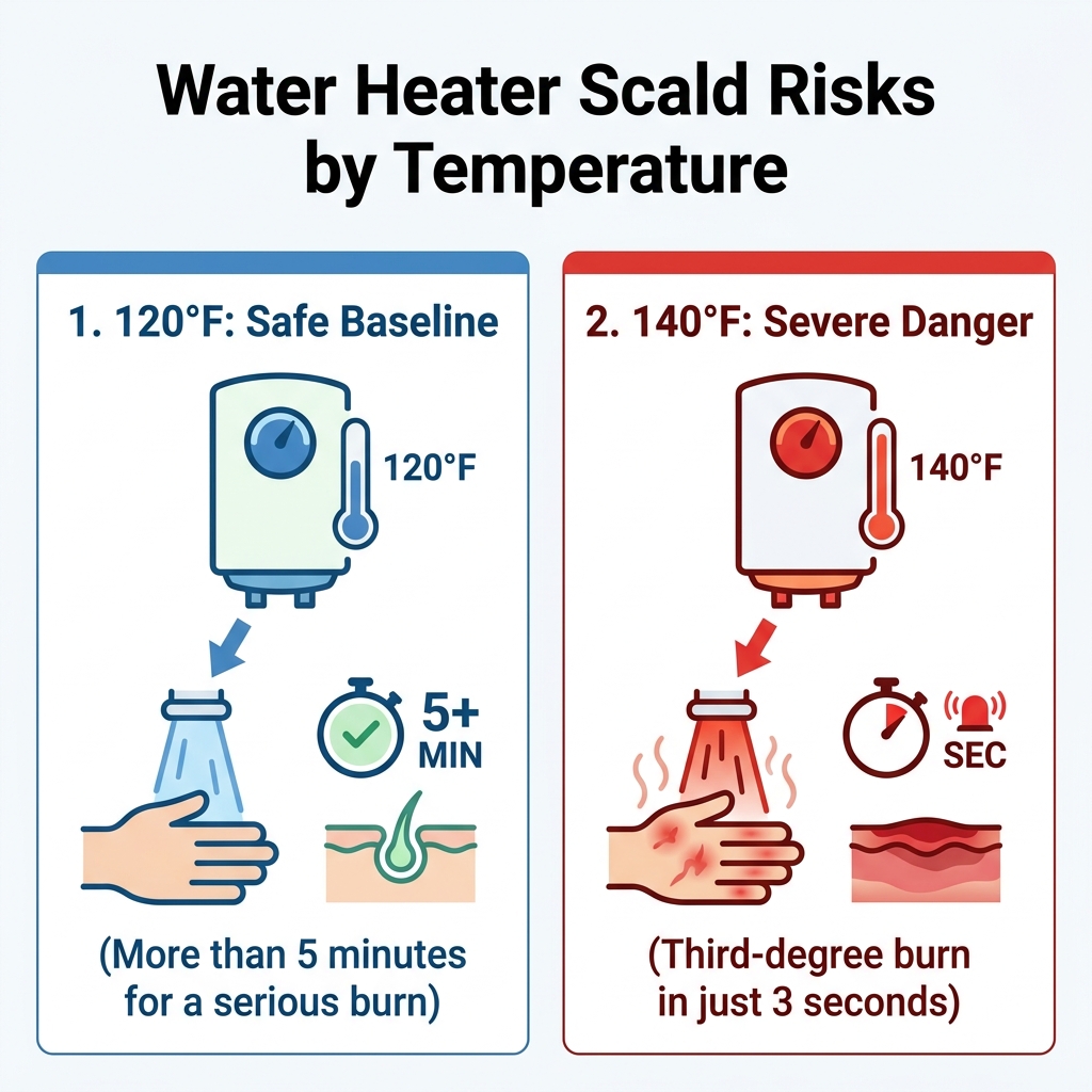 Water Heater Scald Risks by Temperature