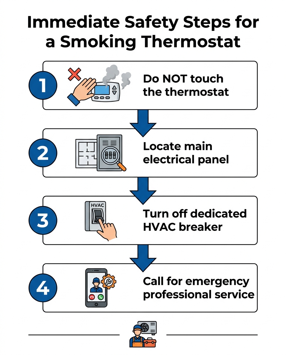 Immediate Safety Steps for a Smoking Thermostat