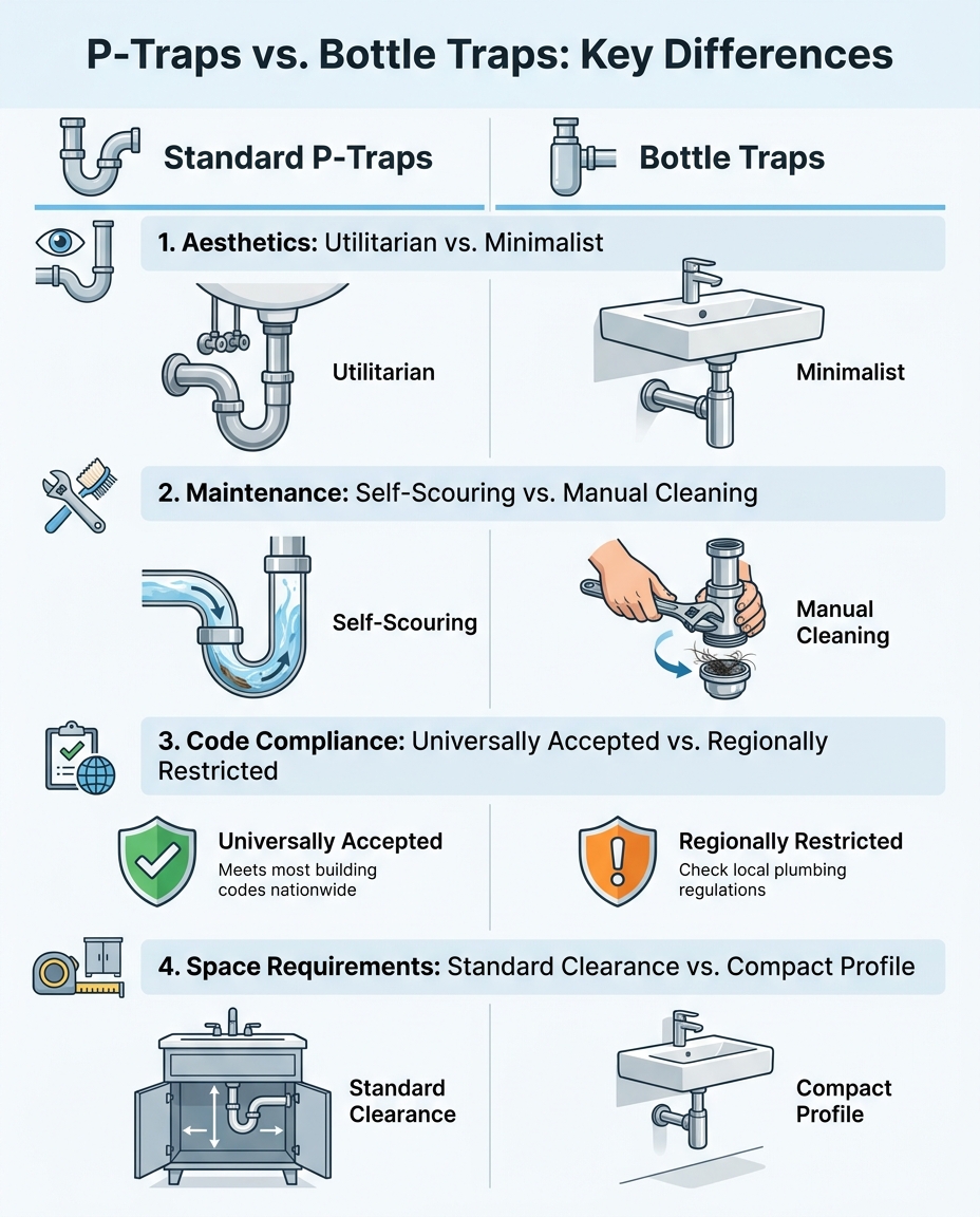P-Traps vs. Bottle Traps: Key Differences
