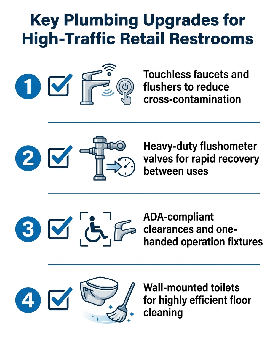 Key Plumbing Upgrades for High-Traffic Retail Restrooms