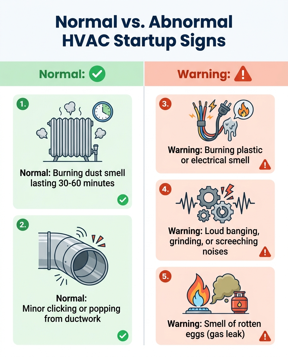 Normal vs. Abnormal HVAC Startup Signs
