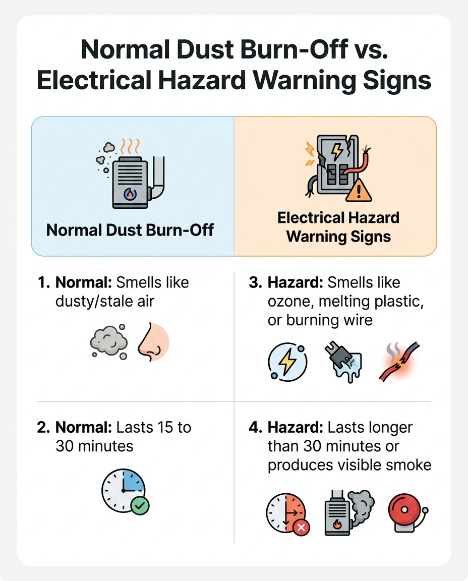 Normal Dust Burn-Off vs. Electrical Hazard Warning Signs