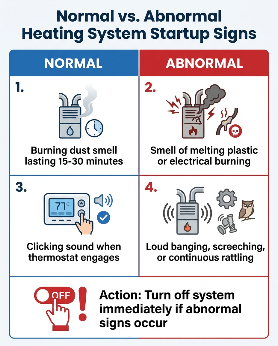 Normal vs. Abnormal Heating System Startup Signs