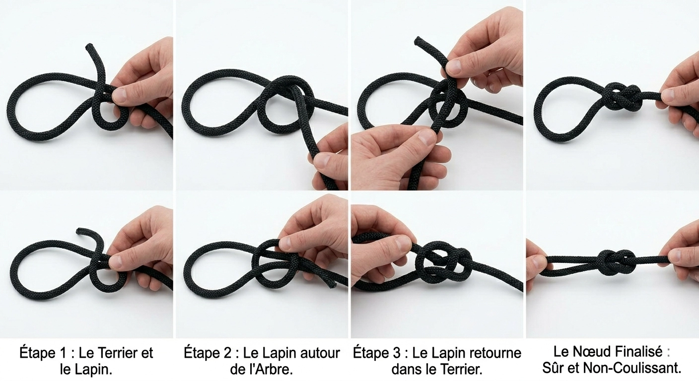 Le nœud de bowline — la boucle fixe indispensable