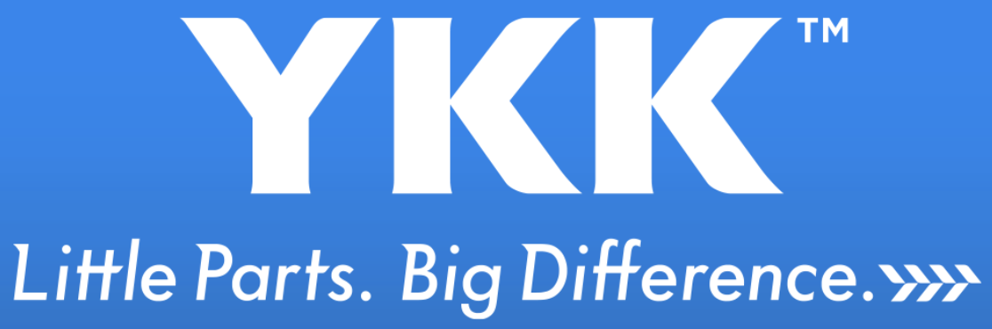 YKK logo with the tagline 'Little Parts. Big Difference.' on a blue gradient background.