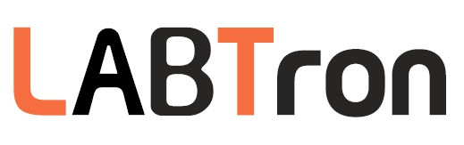 LABTron logo with stylized uppercase and lowercase letters in black and orange.