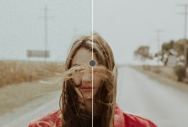 Remove grains from your photo using image upscaler feature