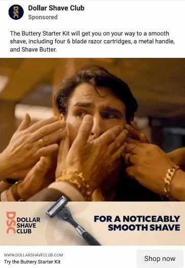 Dollar Shave Club Facebook ad