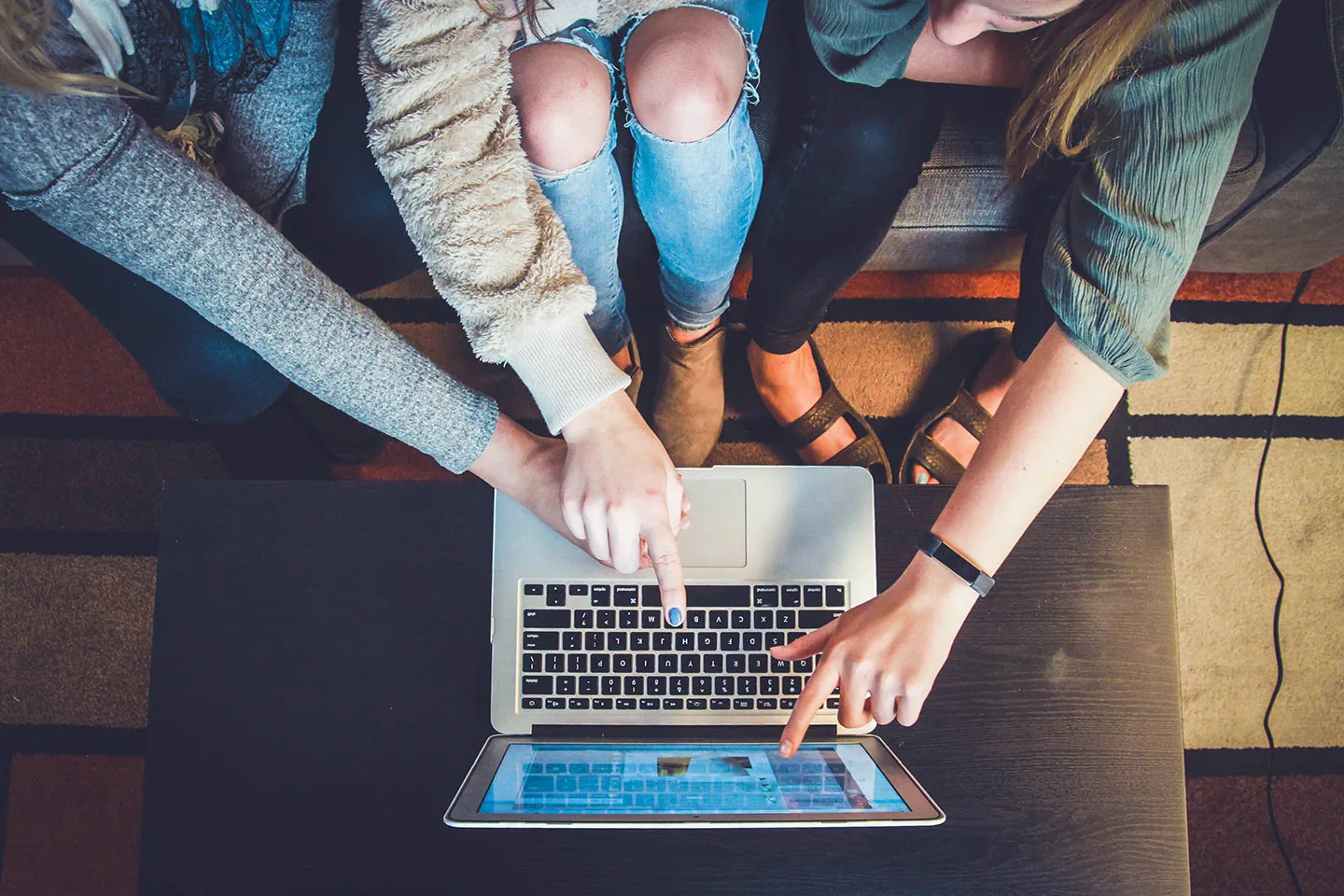 group with laptop