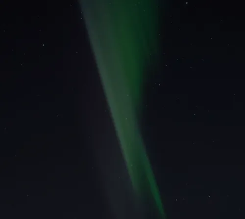 northern lights in green