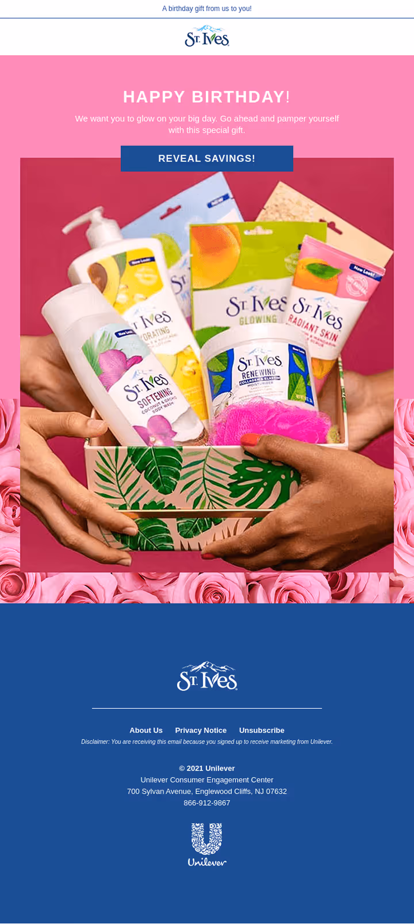 St Ives' happy birthday email