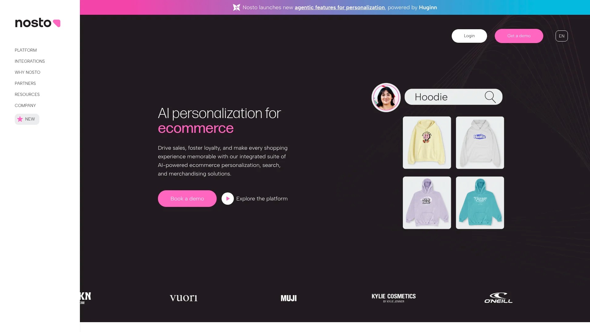 Screenshot of https://www.nosto.com