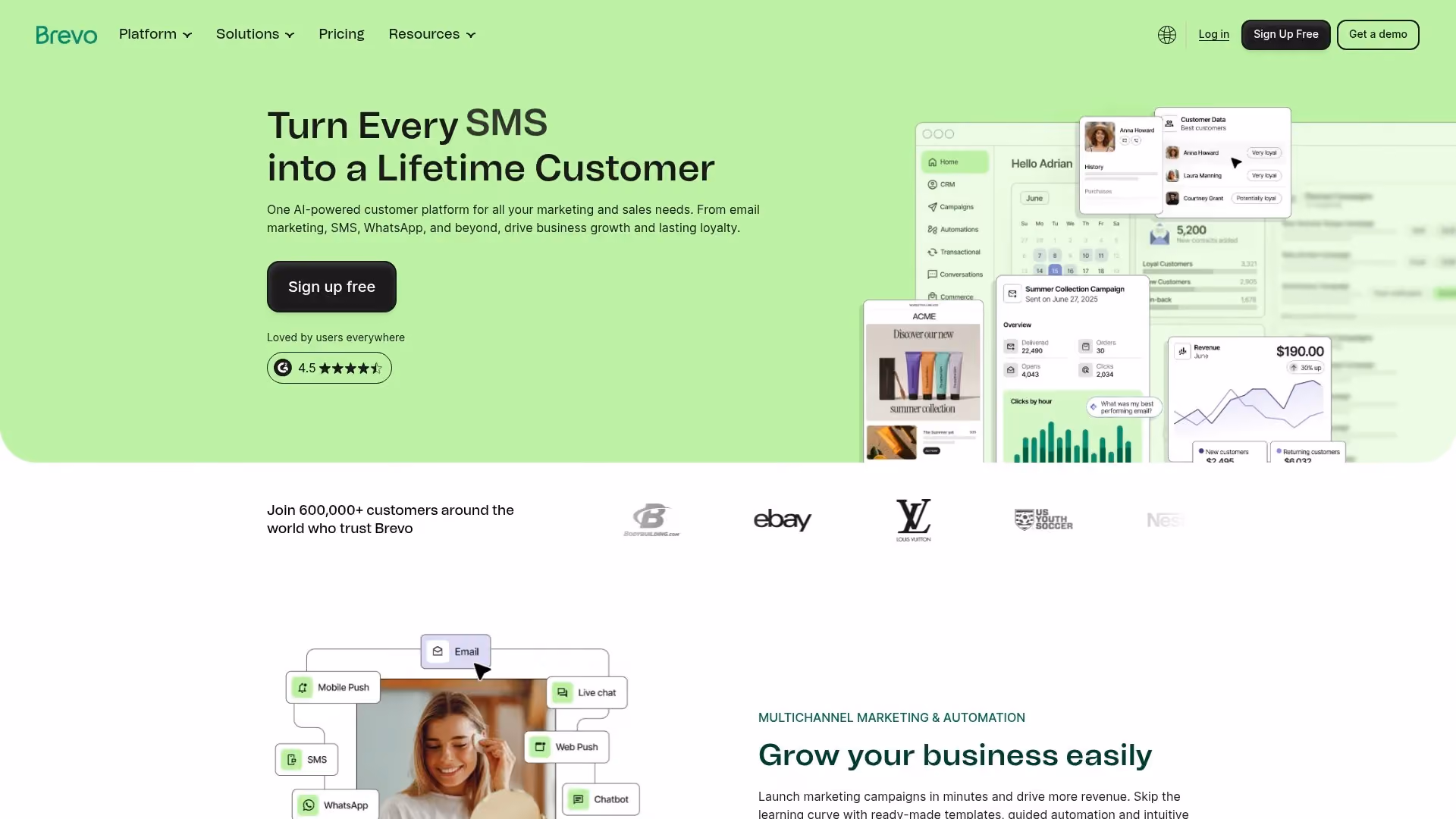 Screenshot of https://www.brevo.com