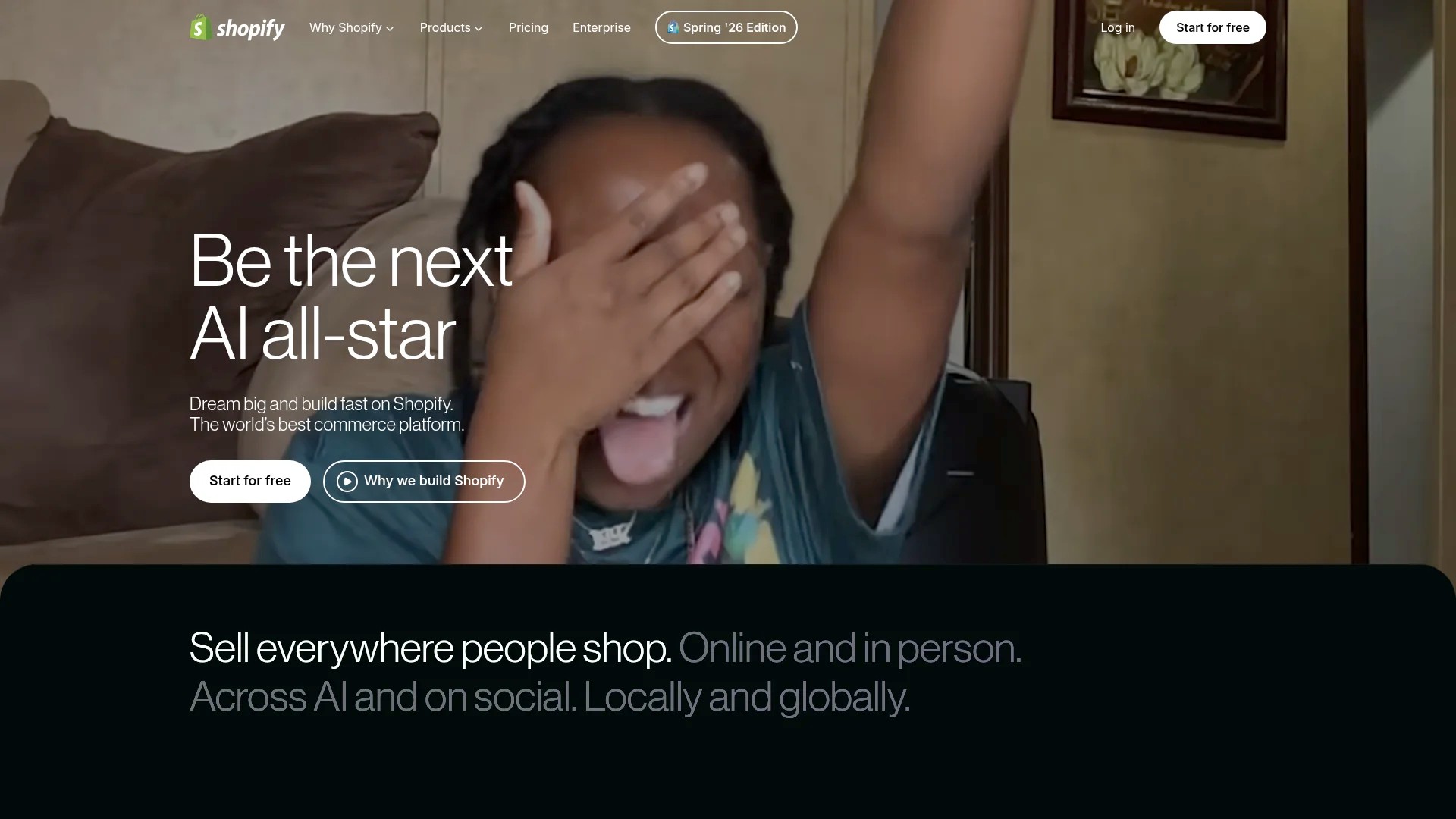 Screenshot of https://www.shopify.com