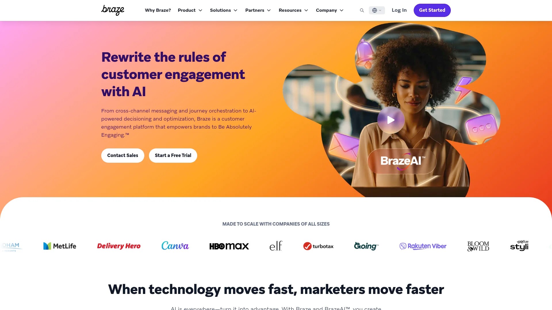 Screenshot of https://www.braze.com